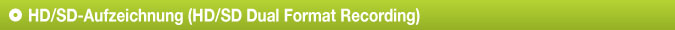 HD/SD-Aufzeichnung (HD/SD Dual Format Recording)