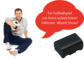 Leistungsstarker Akku mit bis zu 2-Stunden Aufnahmezeit