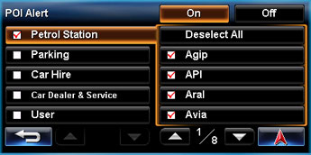 POI Alert Setting GUI